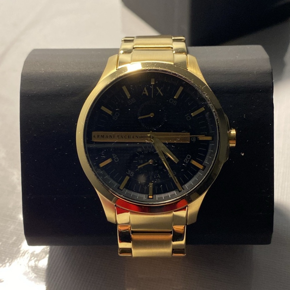 Armani Exchange Gold and Black Watch